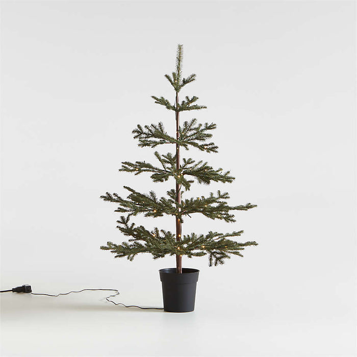 Faux Pine Pre-Lit LED Christmas Tree with White Lights 4'