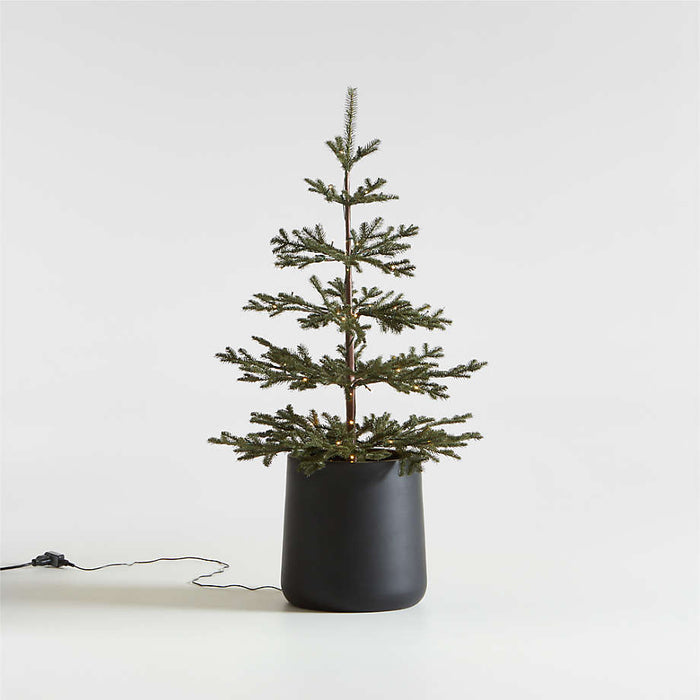 Faux Pine Pre-Lit LED Christmas Tree with White Lights 4'