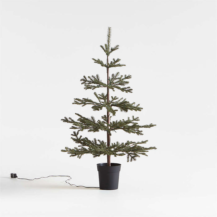 Faux Pine Pre-Lit LED Christmas Tree with White Lights 4'