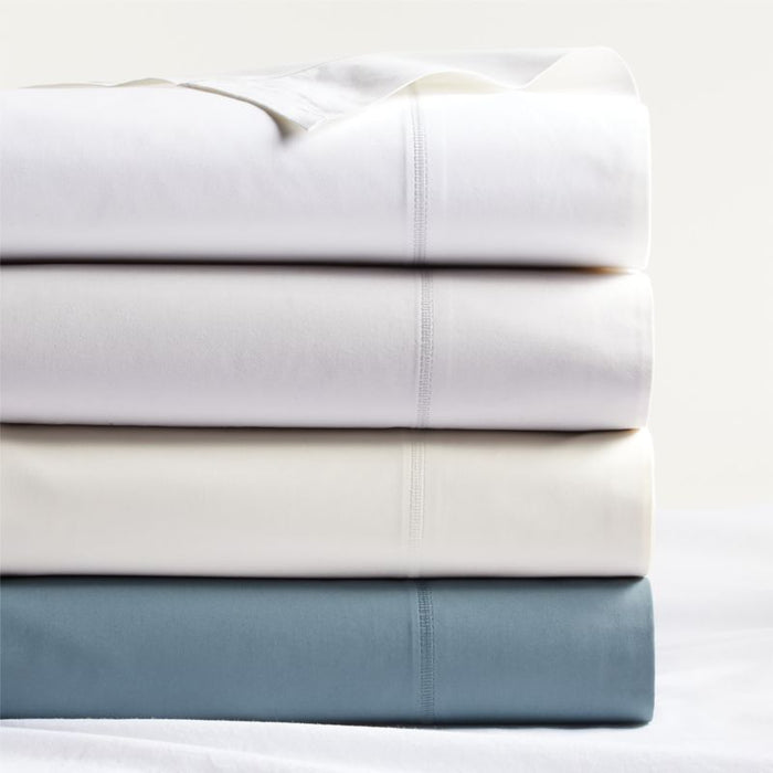 Favorite Organic Cotton Percale Blue Queen Bed Sheet Set