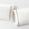 Favorite Organic Cotton Percale Tuxedo Stripe Sand Beige King Pillowcases, Set of 2