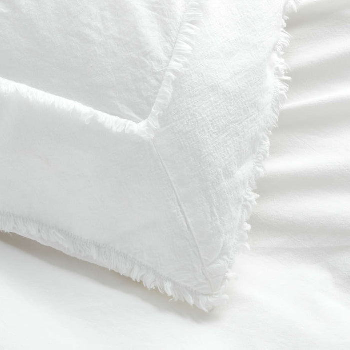 Favorite Washed Organic Cotton White Eyelash King Duvet Cover