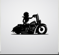Female Biker - Metal Wall Art