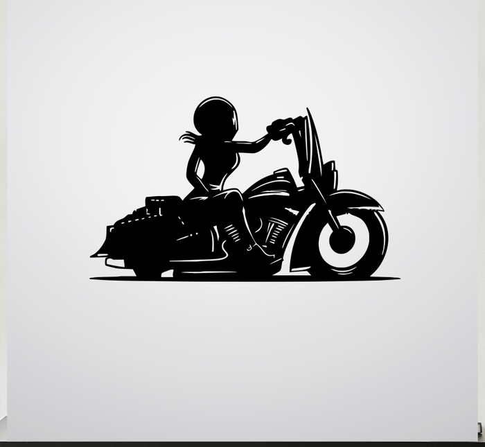 Female Biker - Metal Wall Art