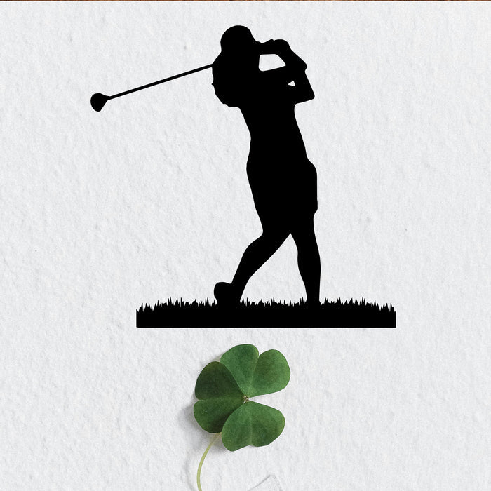 Female Golfer - Metal Wall Art - MetalPlex