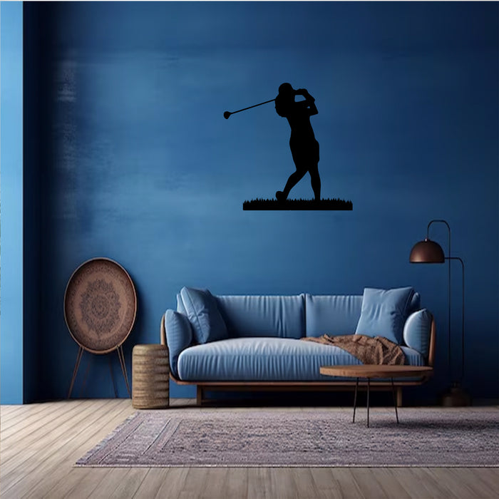 Female Golfer - Metal Wall Art - MetalPlex