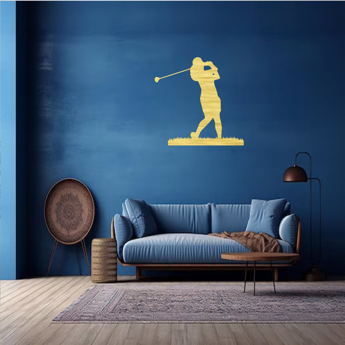Female Golfer - Metal Wall Art - MetalPlex