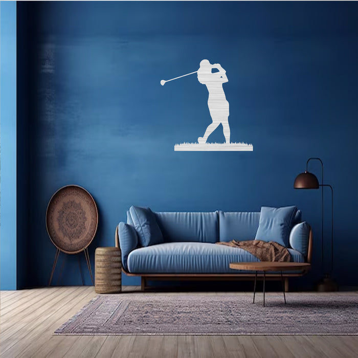Female Golfer - Metal Wall Art - MetalPlex