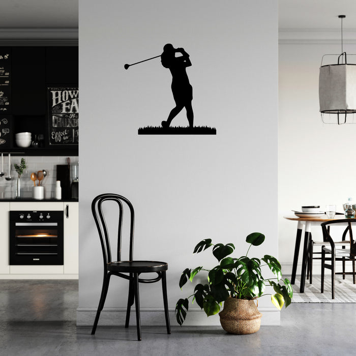 Female Golfer - Metal Wall Art - MetalPlex