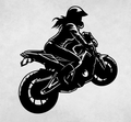Female Motorcyclist- Metal Wall Art