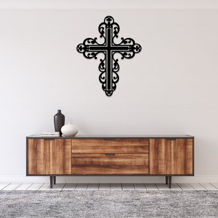 Filigree Cross - Metal Wall Art - MetalPlex