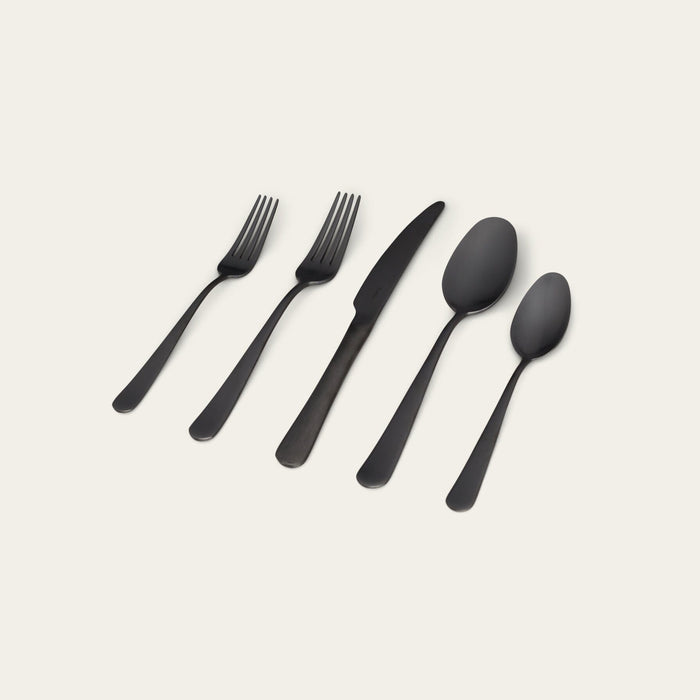 Flatware set flatware by Fable Home, shown in a matteblack finish. – #matteblack