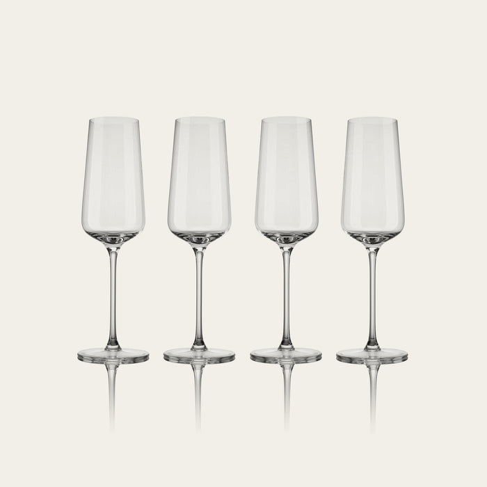 Flute glasses glassware by Fable Home, shown in a clear finish. – #clear