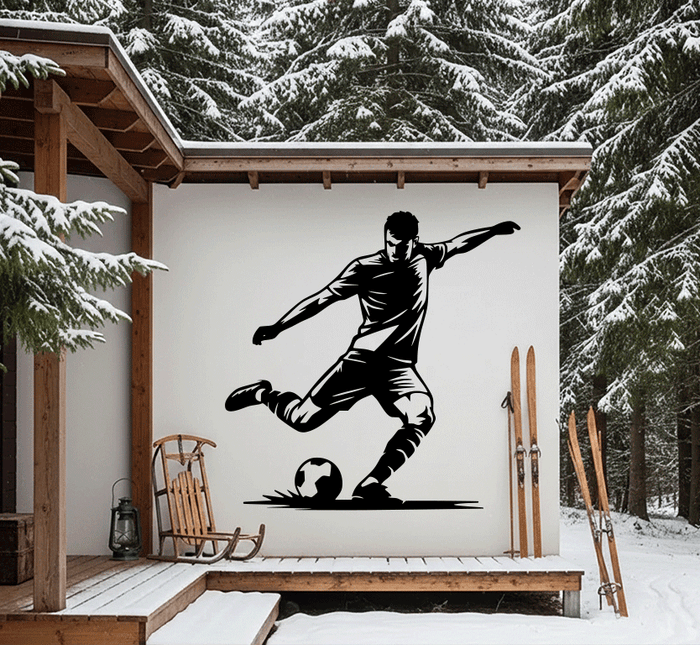 Football Striker Metal Wall Art