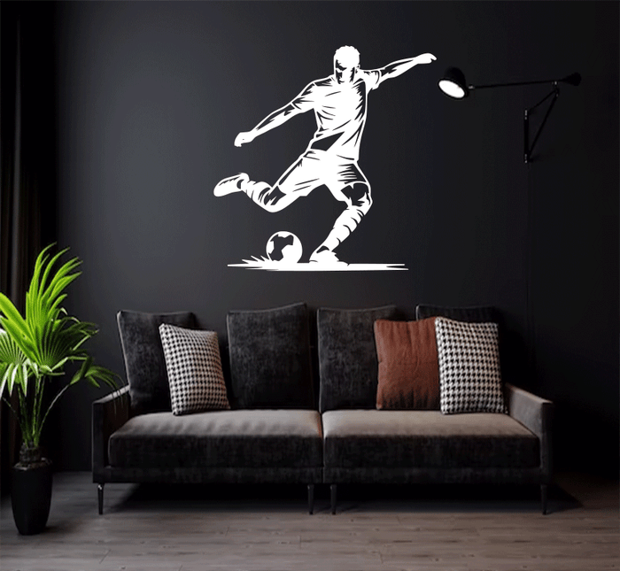 Football Striker Metal Wall Art