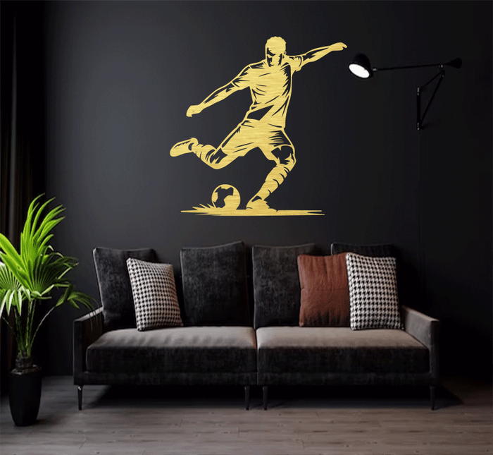 Football Striker Metal Wall Art