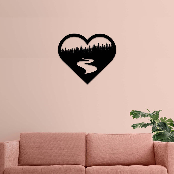 Forest River Heart - Metal Wall Art - MetalPlex