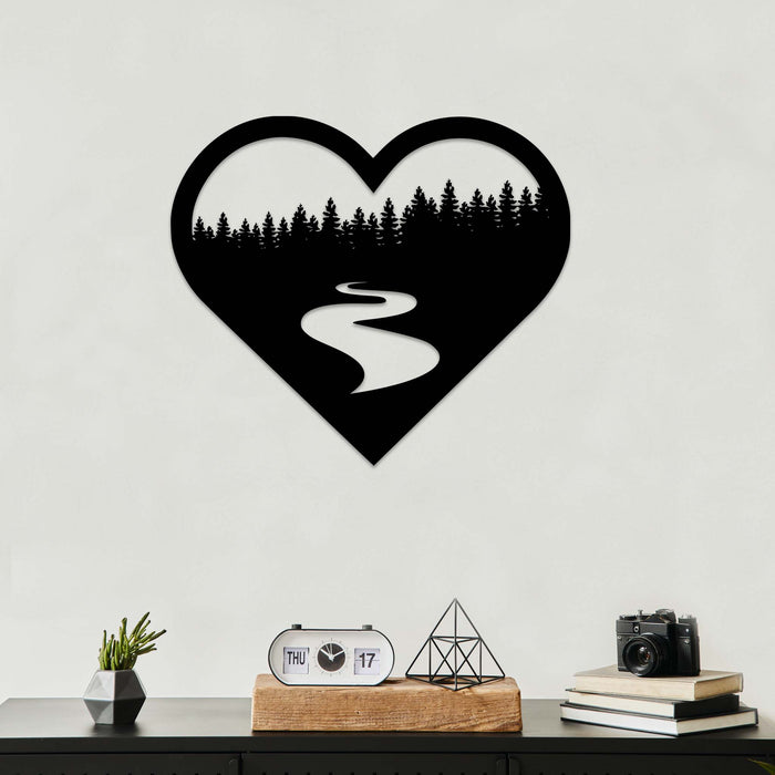 Forest River Heart - Metal Wall Art - MetalPlex