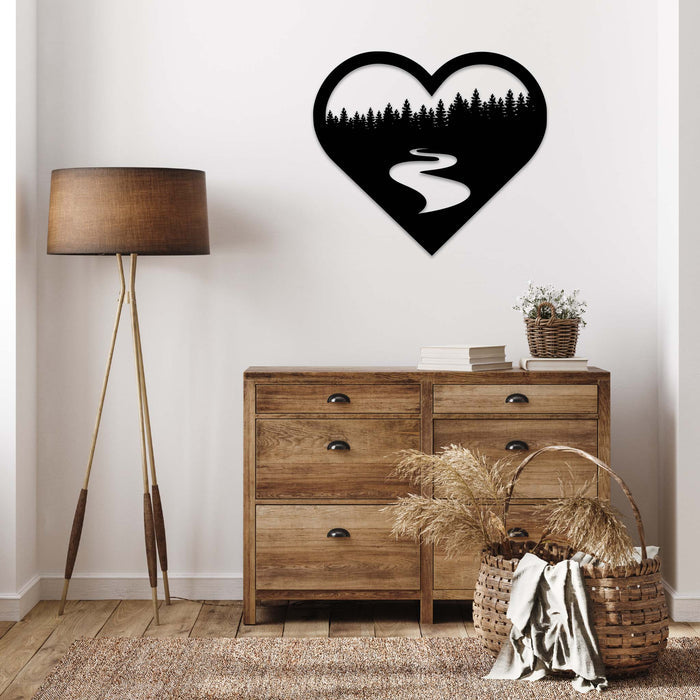 Forest River Heart - Metal Wall Art - MetalPlex