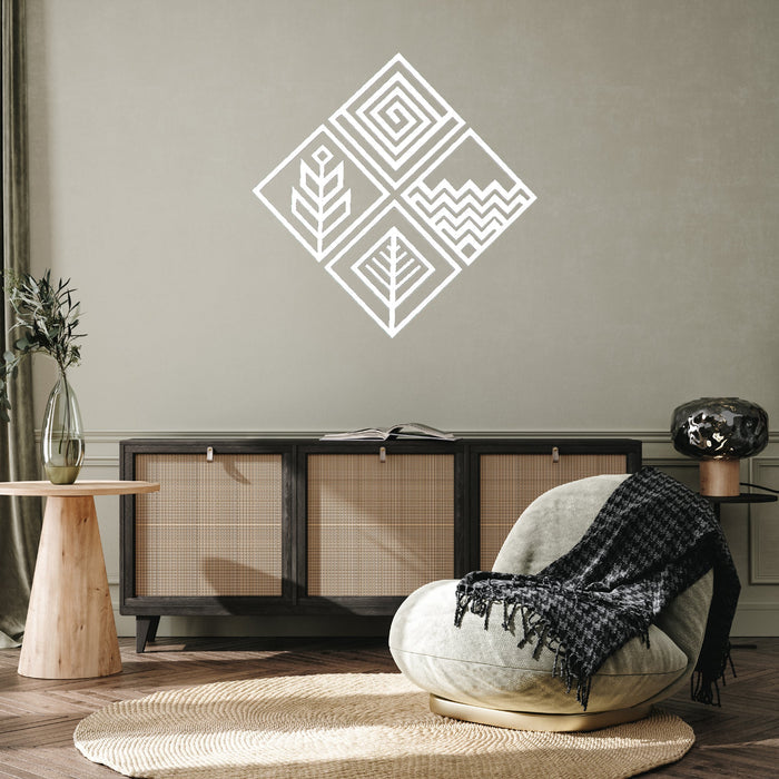 Four Elements Geometric - Metal Wall Art - MetalPlex