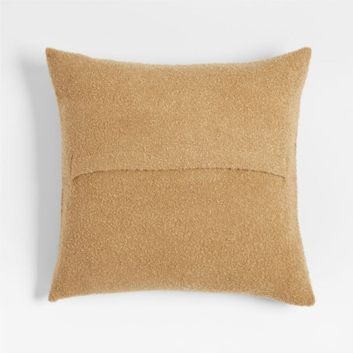 Frances Faux Mohair 23"x23" Golden Brown Throw Pillow Cover by Jake Arnold