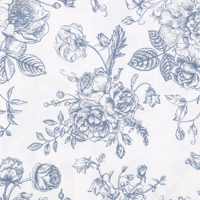 French Blue Floral Toile Sheet Set