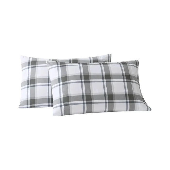 French Blue Plaid Pillowcase Set