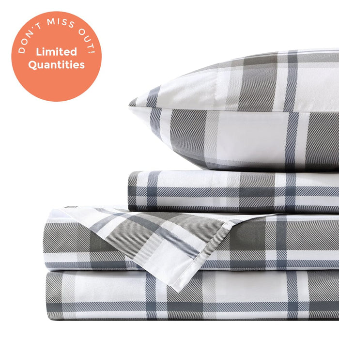 French Blue Plaid Sheet Set