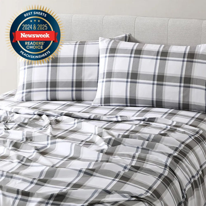 French Blue Plaid Sheet Set