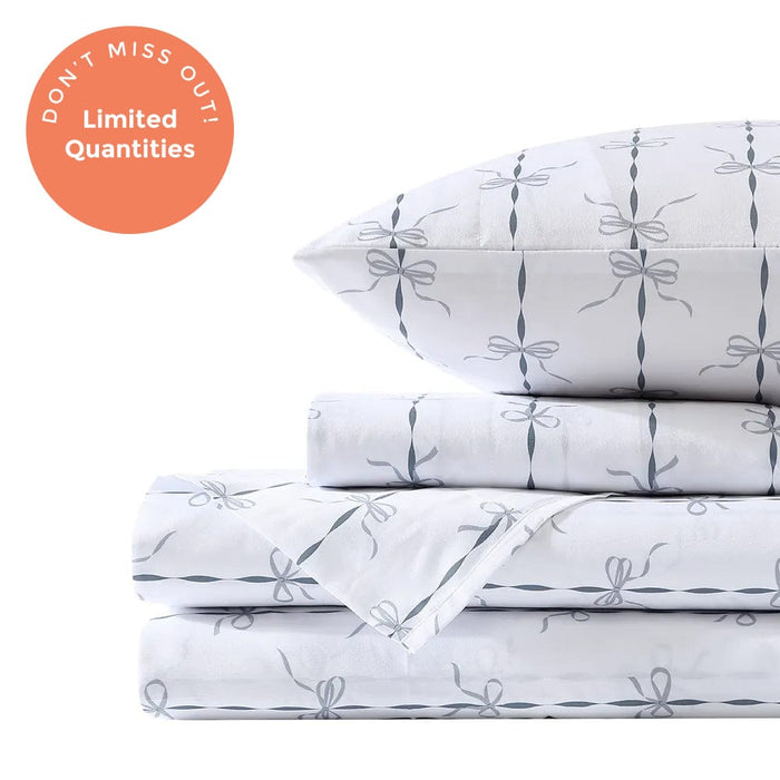 French Blue Ribbons and Bows Sheet Set
