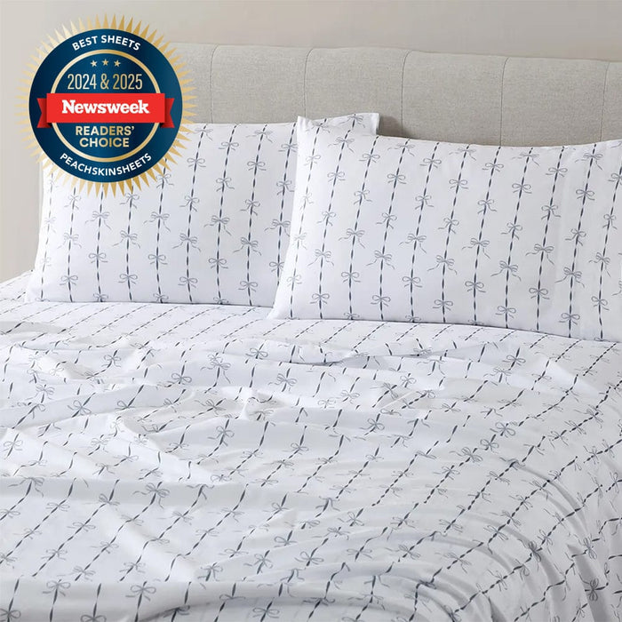 French Blue Ribbons and Bows Sheet Set