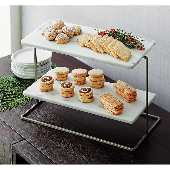 French Kitchen Marble 2-Tier Server