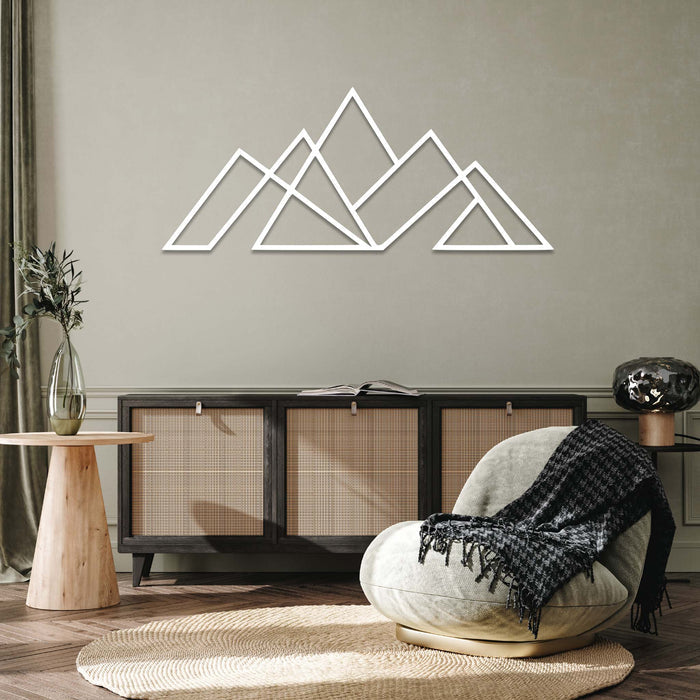 Geometric Mountains - Metal Wall Art - MetalPlex