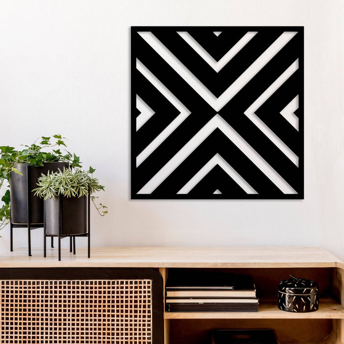 Geometric Square Pattern - Metal Wall Art - MetalPlex