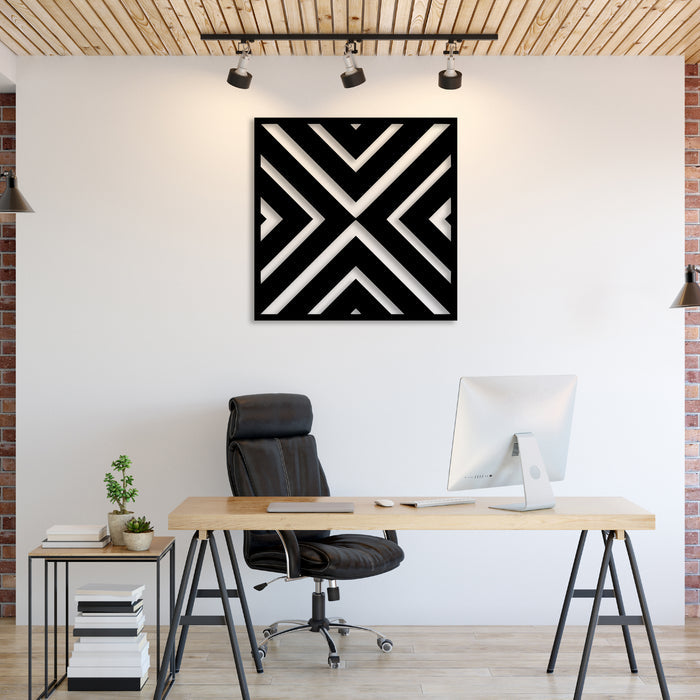 Geometric Square Pattern - Metal Wall Art - MetalPlex