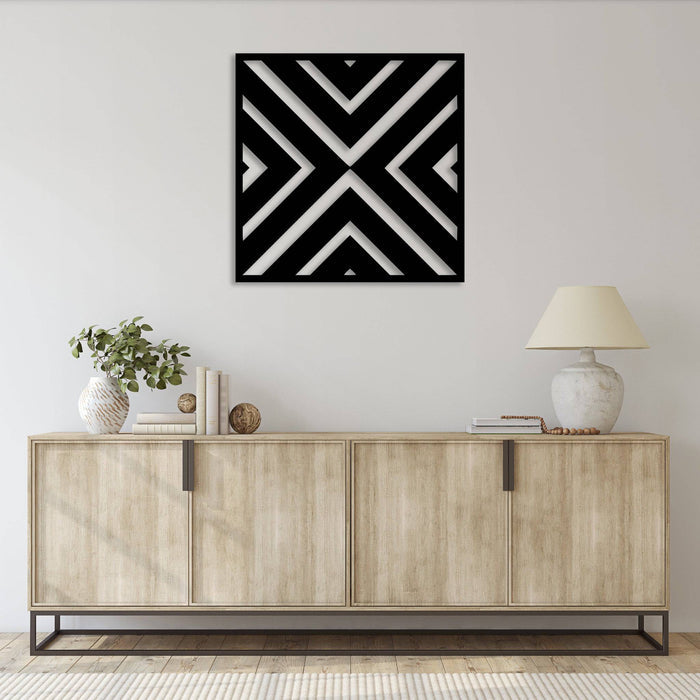 Geometric Square Pattern - Metal Wall Art - MetalPlex