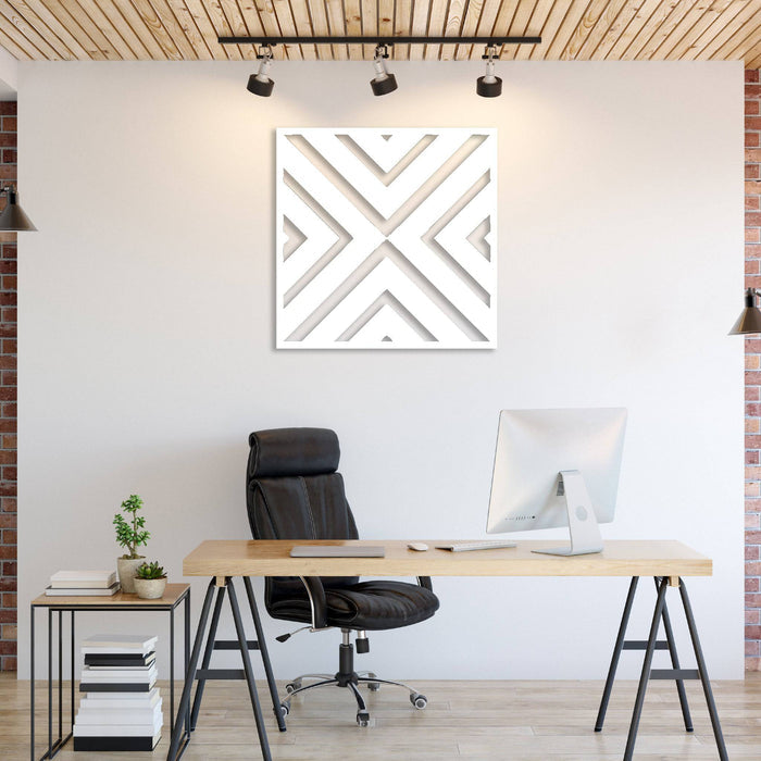 Geometric Square Pattern - Metal Wall Art - MetalPlex