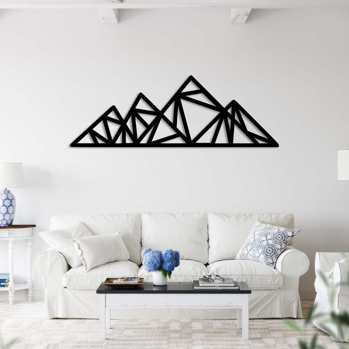 Geometric Triangle Mountains - Metal Wall Art - MetalPlex