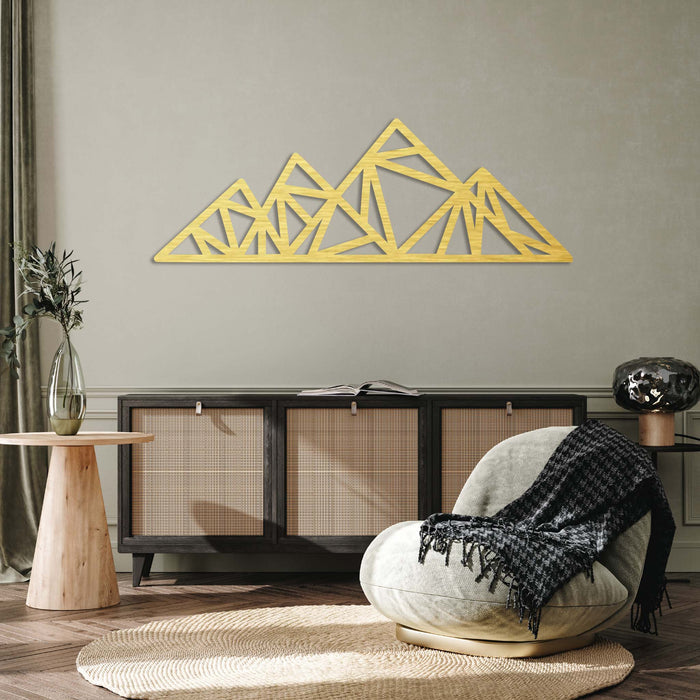 Geometric Triangle Mountains - Metal Wall Art - MetalPlex
