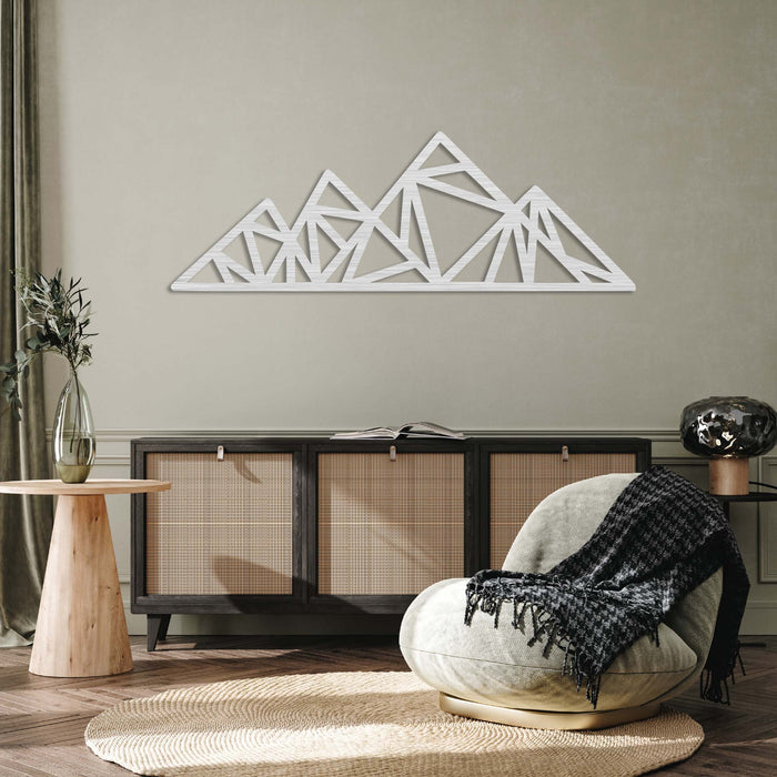 Geometric Triangle Mountains - Metal Wall Art - MetalPlex