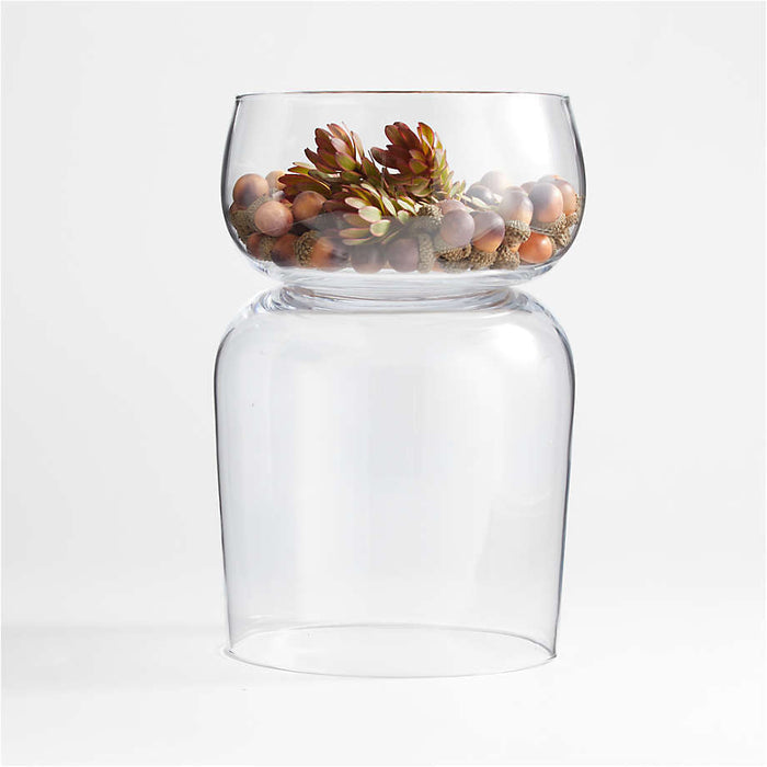 Glencoe Reversible Glass Hurricane Candle Holder 13"