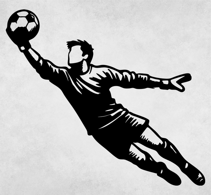 Goalkeeper Diving Save Metal Wall Art