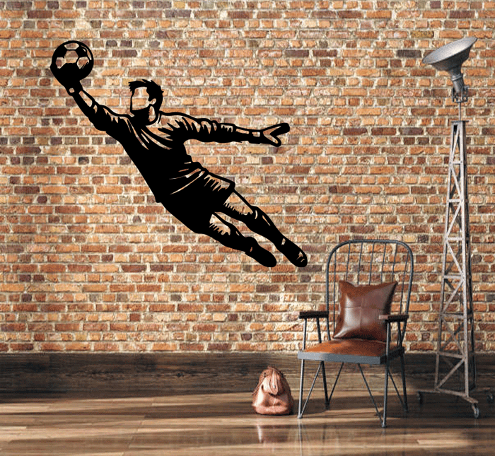 Goalkeeper Diving Save Metal Wall Art