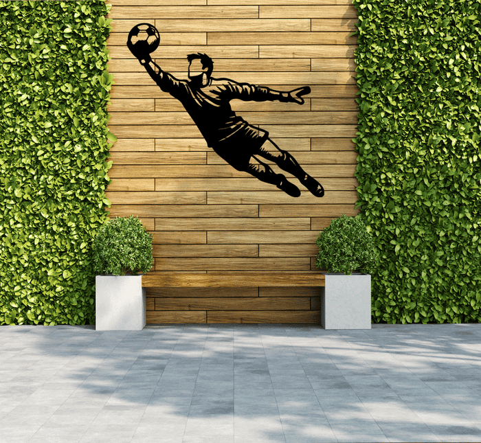 Goalkeeper Diving Save Metal Wall Art