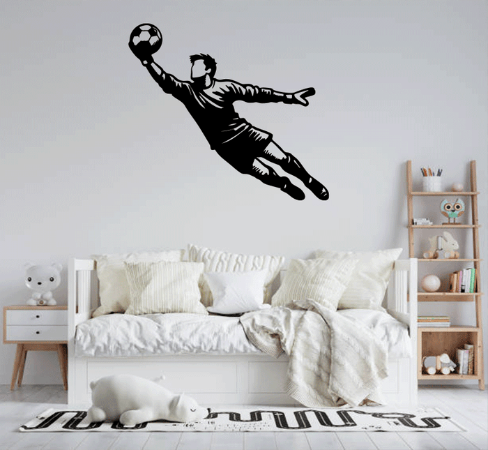Goalkeeper Diving Save Metal Wall Art