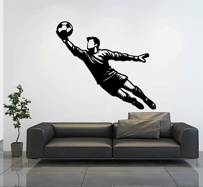 Goalkeeper Diving Save Metal Wall Art