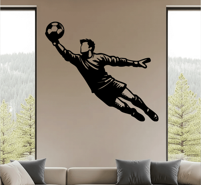 Goalkeeper Diving Save Metal Wall Art