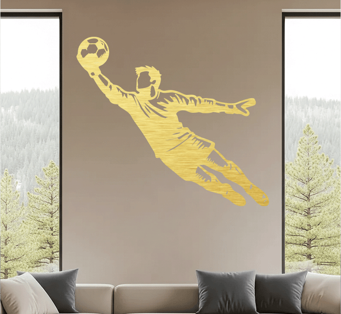 Goalkeeper Diving Save Metal Wall Art
