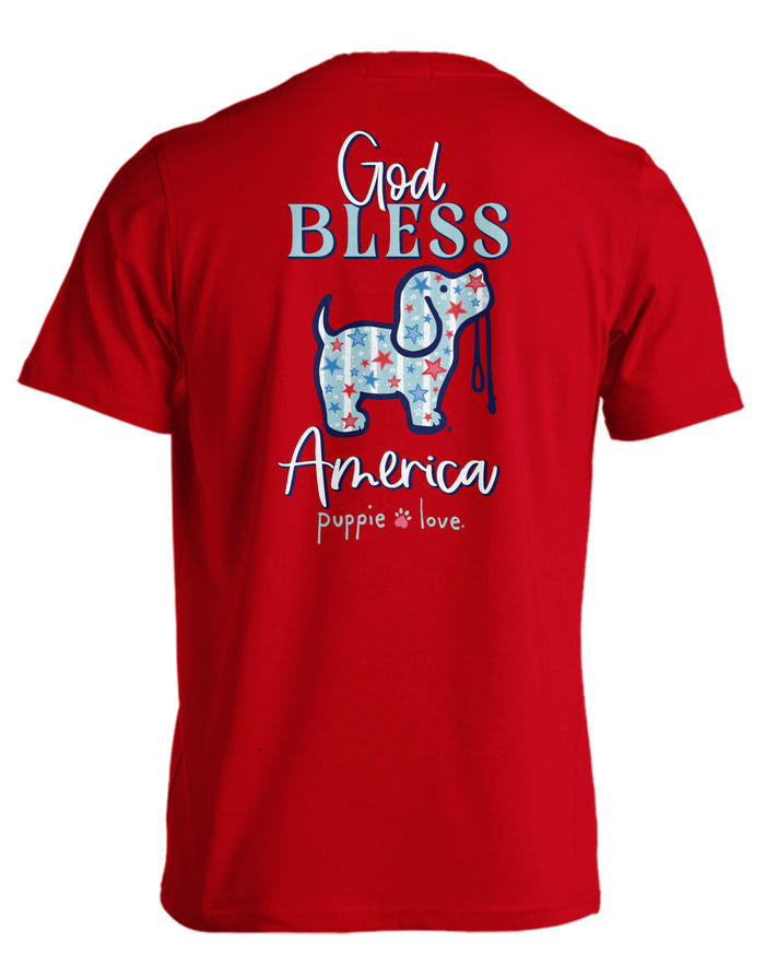 GOD BLESS AMERICA PUP PUPPIE LOVE