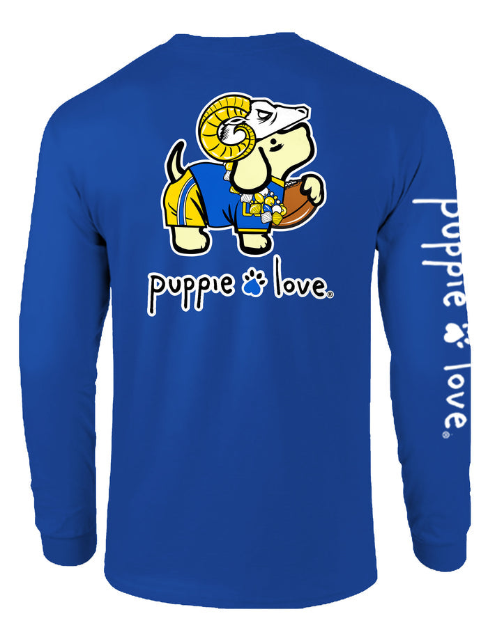 GOLD AND BLUE MASCOT PUP, ADULT LS PUPPIE LOVE